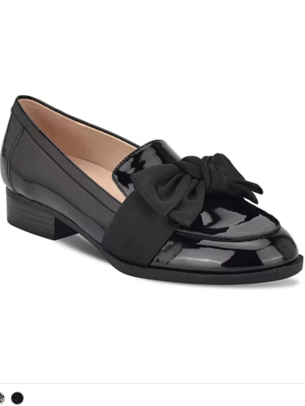 NEW Bandolino Women's Lindio Bow Slip-On Tailored Loafers Size 9 Navy Almond Toe